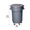 VALCLA Trash Can Plastic Outdoor Trash Can with Wheels, Office Building, School Courtyard, Trash Can with Lid, Garbage Recycling Bin for Indoor Outdoor or Commercial Use view 2