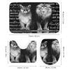 Vintage Medieval Lion Couple 4 Pieces Shower Curtain Set,Black Inspirational Positive Wildlife Lion Couple Non-Slip Rugs Toilet Lid Cover Bath Mat and Bathroom Curtain view 3