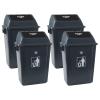Waikhomes 4-Pack 13 Gallon Swing Top Recycling Garbage Can for Home Dorm and Office, Large Recycle Bin with Lid, Grey view 1