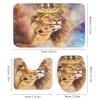 Rustic African Lion 4 Pcs Waterproof Shower Curtain Set,Summer Tropical Jungle Wildlife Lion Father and Son with Waterproof Toilet Cover Shower Mat Rugs view 3