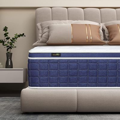 AICEHOME King Mattress,14 Inch Medium Firm Feel Hybrid Mattress in a Box, Gel Memory Foam Multilayer Design Mattress,Individually Wrapped Spring for Motion Isolation & Support King Size Mattresses