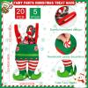Abbylike 20 Pcs Christmas Candy Bags Bulk Santa Pants Boots Treat Bags with Handle Felt Stocking Xmas Goodies Bag Lovely Party Favor Decorations for Children Holiday Teachers Decorations view 2