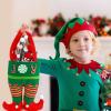 Abbylike 20 Pcs Christmas Candy Bags Bulk Santa Pants Boots Treat Bags with Handle Felt Stocking Xmas Goodies Bag Lovely Party Favor Decorations for Children Holiday Teachers Decorations view 4