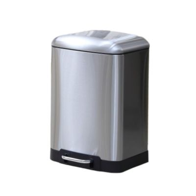 TOWINE Garbage Can Kitchen Trash Can with Lid and Step Pedal Square Garbage Recycling Bin Small Trash Bin Easy-Close Lid Removable Liner Use as Bathroom Restroom Living Room Dustbin 1.58 Gallons