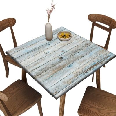 igoga sports Farm Style Fitted Tablecloth Square 40x40 in, Wood Grain Elastic Edge Table Covers, for Kitchen Dining Picnic Party