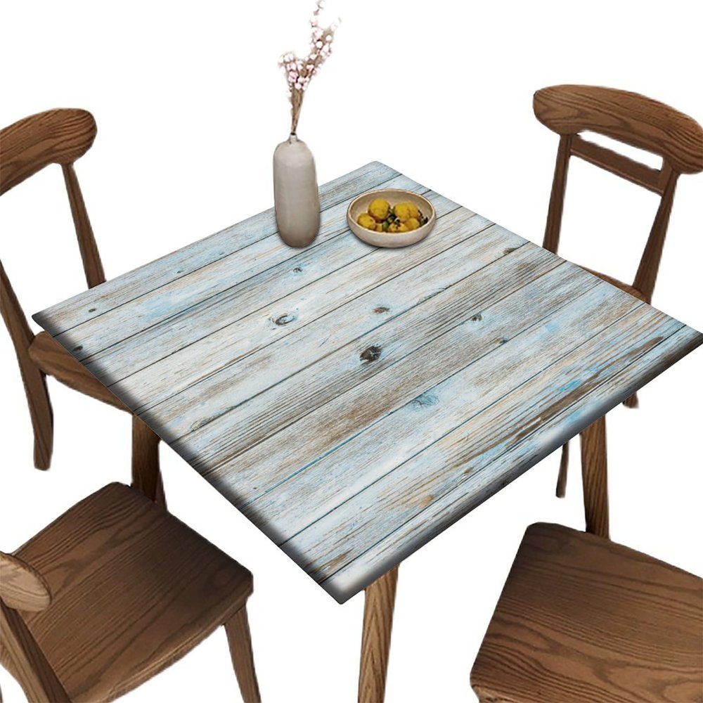igoga sports Farm Style Fitted Tablecloth Square 40x40 in, Wood Grain Elastic Edge Table Covers, for Kitchen Dining Picnic Party