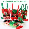 Abbylike Christmas Candy Bags Bulk Santa Pants Elf Boots Treat Bags with Handle Felt Stocking Xmas Goodies Bag Lovely Party Favor Decorations for Children Holiday Teachers Decorations(14 Pcs) view 3
