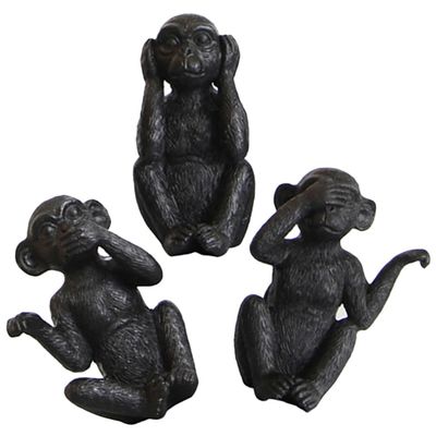 ARTIBETTER 3Pcs Resin Monkey Statue Set Cute Animal Figurines Desktop Decor for Living Room Office Hotel Tabletop Accent