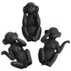 ARTIBETTER 3Pcs Resin Monkey Statue Set Cute Animal Figurines Desktop Decor for Living Room Office Hotel Tabletop Accent view 1