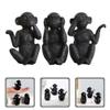 ARTIBETTER 3Pcs Resin Monkey Statue Set Cute Animal Figurines Desktop Decor for Living Room Office Hotel Tabletop Accent view 4