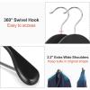 TOPIA HANGER Wide Shoulder Wooden Hangers, Suit Hangers with Non Slip Pants Bar & 360 Swivel Hook, Solid Wood Heavy Duty Coat Hanger, 10 Pack (Matte Black)-CT02B-10 view 3