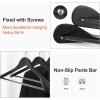 TOPIA HANGER Wide Shoulder Wooden Hangers, Suit Hangers with Non Slip Pants Bar & 360 Swivel Hook, Solid Wood Heavy Duty Coat Hanger, 10 Pack (Matte Black)-CT02B-10 view 4