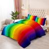 Jingzhang Rainbow Comforter Set Queen Size, 3D Print Colorful Rainbow Stripes Bedding Set All-Season Dreamy Rainbow Stripes Quilt Duvet Insert 3 Pieces view 2