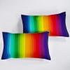 Jingzhang Rainbow Comforter Set Queen Size, 3D Print Colorful Rainbow Stripes Bedding Set All-Season Dreamy Rainbow Stripes Quilt Duvet Insert 3 Pieces view 3