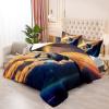 Jingzhang Aircraft Comforter Set Queen Size, 3D Print Golden Sunset Clouds Aircraft Bedding Set All-Season Fantasy Sunset Clouds Aircraft Quilt Duvet Insert 3 Pieces view 2