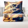 Jingzhang Aircraft Comforter Set Queen Size, 3D Print Golden Sunset Clouds Aircraft Bedding Set All-Season Fantasy Sunset Clouds Aircraft Quilt Duvet Insert 3 Pieces view 4