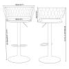 Guyifuny Velvet Barstools Set of 2 Swivel Bar Stool Chairs Counter Stools with Back and Footrest for Home Kitchen Island/Bar/Cafe view 2