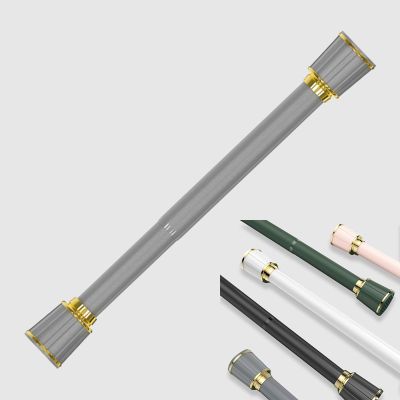 QHDPKU Curtain Rod No Drilling,Room Divider Tension Curtain Rod,Adjustable Bathroom Stall Tension Pole,for Space Partition,Maximum Extension 195 inches (Color : Gray, Size : 45-75inchs)
