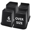 HANIHUA 4 Pack Oversized Bed Risers 6 inch Heavy Duty, Furniture Risers, Black Bed Lifts Risers for Table, Sofa, Chair, Couch, Desk, Bed Frame Risers Supports Up to 6,500 Lbs view 1