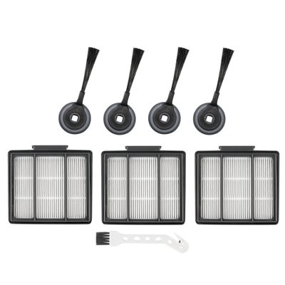3PACK RVFFK950 Replacement Filter for Shark Robot and 4Pack RVSBK950 Side Brushes Replacement for Shark ION Robot