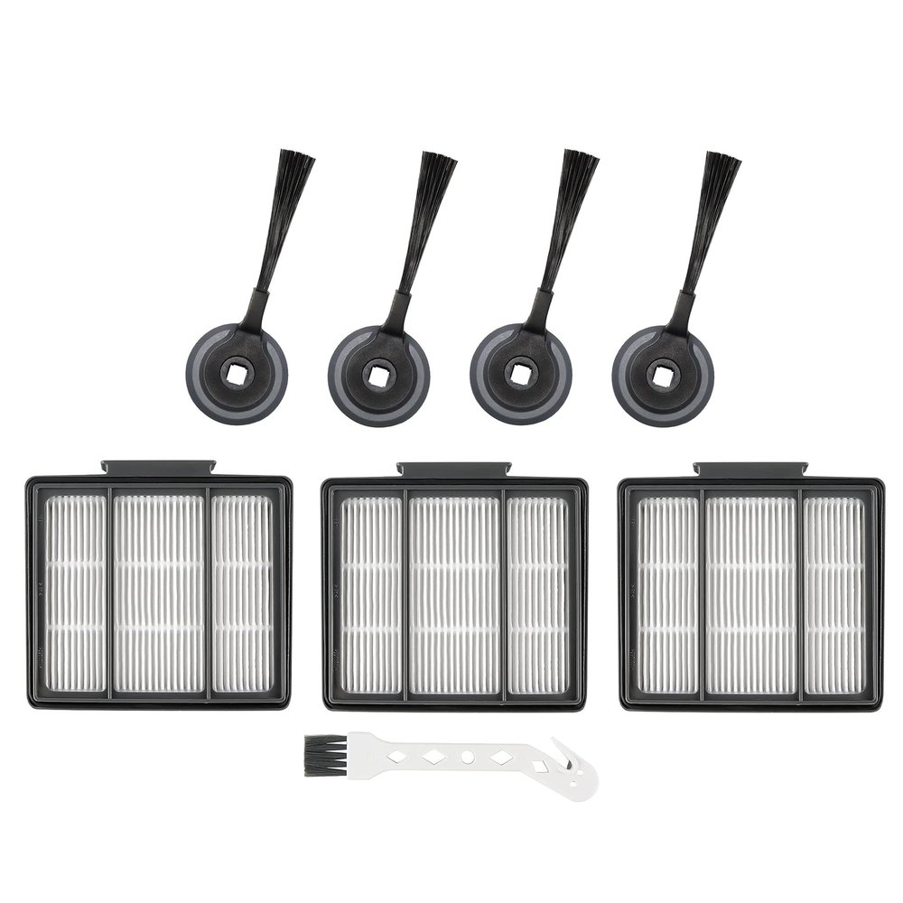 3PACK RVFFK950 Replacement Filter for Shark Robot and 4Pack RVSBK950 Side Brushes Replacement for Shark ION Robot