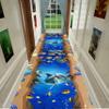 3D Sea Animals Runner Rug,2x10ft, for Hallway, Beach Dolphin Starfish Tropical Fish Runner Rug, Optical Illusion Entryway Rugs, Long Anti-Slip Hallway Rug for Entrance Living Room view 1