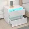 BKEKM Nightstands Bedside Tablewireless Charging Nightstand Remote Control Led Light-Dark End Table USB Charging 2 Drawers Bedside Cabinet Well Made view 2