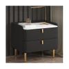 BKEKM Nightstands Bedside Table Solid Wood Rectangle End Table Faux Marble Top Nightstand with 2 Drawer Bedside Dresse Home Bedside Cabinet Well Made view 1