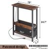 Slim Charging End Table with Storage - For Small Spaces and Bedroom view 3