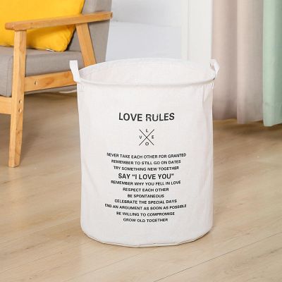 buniq Nordic Household Dirty Clothes Basket, Toy Storage Bucket, Fabric Cotton Linen Dirty Clothes Basket, Large Foldable Storage Basket
