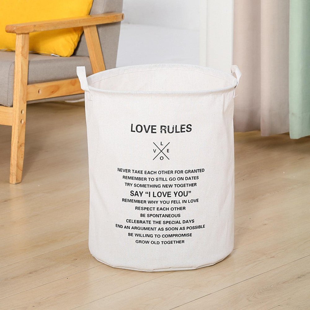buniq Nordic Household Dirty Clothes Basket, Toy Storage Bucket, Fabric Cotton Linen Dirty Clothes Basket, Large Foldable Storage Basket