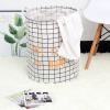 buniq Nordic Household Dirty Clothes Basket, Toy Storage Bucket, Fabric Cotton Linen Dirty Clothes Basket, Large Foldable Storage Basket view 2