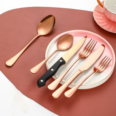 48-Piece Rose Gold Silverware Set Flatware Food-Grade Stainless Steel Cutlery Set for 8 Forks And Spoons Utensil Sets Forks Silverware Home Essentials for New Home Kitchen Durable