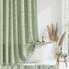 Dynamene Extra Long Shower Curtain, 84 Inch Long Boho Tufted Geometric Striped Fabric Shower Curtains for Bathroom, Tall Shabby Chic Waterproof Cloth Shower Curtain Set with Hook, sage Green, 72x84 view 1