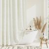 Dynamene 78 Inches Long Shower Curtain, Boho Tufted Geometric Striped Tall Cloth Shower Curtains for Bathroom Decor, Large Hotel Spa Luxury Shower Curtain Set with Hook, Wrinkle Free, Cream, 72x78 view 1