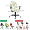 ALAGEO Office Chair Cover Geometric Plant Green Computer Chair Cover Modern Art Protective & Stretchable Universal Rotating Chair Slipcovers 2 Piece for Desk Chair Cover view 4