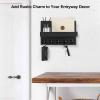 buniq Wall Keychain, Decorative Key with Shelf and Letterholder with Large Key Hook, Living Room Bedroom Decorative Hanging Storage Display Ledge view 3