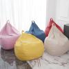 Koolouispoper Large Small Lazy Sofa Cover Chairs Without Filler Linen Cloth Lounger Seat Bean Bag Pouf Puff Couch Tatami Living Room Bedroom (100x120, Light Blue) view 2