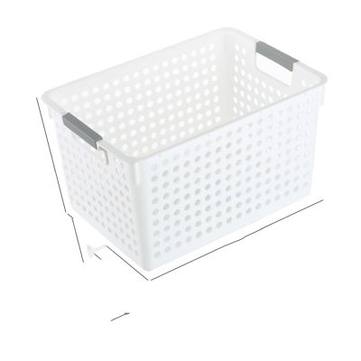 vbrly Large Table top Sundries Storage Frame, Plastic Openwork Bathroom Storage Basket, Amphora Handheld Square Organizer Storage Basket Deep Mouth [Large]
