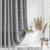 Dynamene Extra Long Shower Curtains, 96 Inches Long Boho Tufted Geometric Striped Fabric Shower Curtains for Bathroom, Tall Farmhouse Waterproof Cloth Shower Curtain Set with 12 Hook, Grey, 72x96 view 1