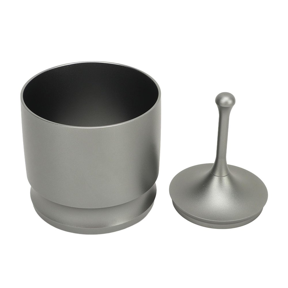 Coffee Dosing Rings Press, 58mm Anti Flying Coffee Powder Picker and Eliminates Powder Overflow for Coffee Machine (Grey)