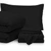 7 Piece Bed-in-A-Bag Comforter & Sheet Set 100% Egyptian Cotton Olympic Queen Size, Black - 1Comforter, 1Flat Sheet,1Fitted Sheet, 2Pillowcase & 2Pillowsham 21'' Deep Pocket, view 1
