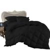 7 Piece Bed-in-A-Bag Comforter & Sheet Set 100% Egyptian Cotton Olympic Queen Size, Black - 1Comforter, 1Flat Sheet,1Fitted Sheet, 2Pillowcase & 2Pillowsham 21'' Deep Pocket, view 4
