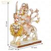 Large 12" Durga Maa Sitting On Lion Murti Hindu Goddess Sherawali Mata Idol Mata Rani Statue Figurine Adi Shakti Sculpture for Navratra Pooja, Home Diwali Decoration Items And Gifting Purpose view 4