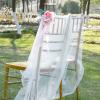 6PCS Wedding Aisle Chair Decorations Pew Flowers Simulation Chair Back Flower Church Banquet for Wedding Party Photography Props Sign Floral Decoration(Pink and White) view 2