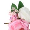 6PCS Wedding Aisle Chair Decorations Pew Flowers Simulation Chair Back Flower Church Banquet for Wedding Party Photography Props Sign Floral Decoration(Pink and White) view 4
