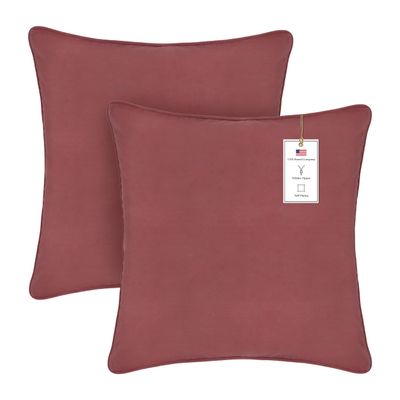 A1HC Set of 2 Luxurious Fine Soft Velvet Throw Pillow Covers Only, for Sofas, Beds, Vibrant Colors and Hidden Zipper. Enhance Your Living Space with Decorative Couch Pillow 20"x20", Rosewood Pink