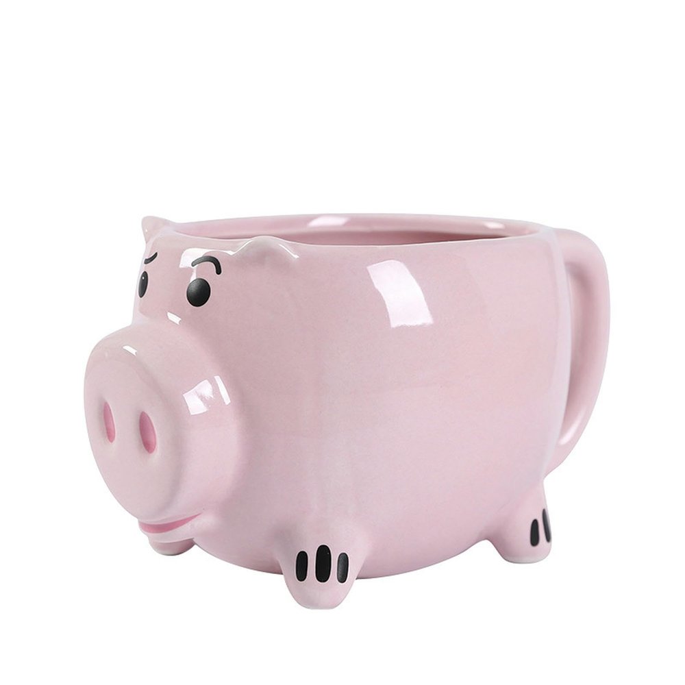 400ml/13.5oz Ceramic Pink Pig Coffee Cup Cartoon Animal 3D Relief Pig Water Cup for office home restaurant cafe teahouse-Pink Piglet-401-500ml