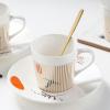 200ml/7oz Dynamic Reflection Mirror Cup Creative Ceramic Afternoon Tea, Coffee Cup and Dish for office home restaurant cafe-Lion Gold-201-300ml view 4