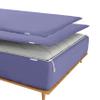 CottonFab Zipper Fitted Sheets - Includes 1 Fitted Sheet Base & 2 Zip-On Sheets - Upto 16 in. Deep Pockets Full Size Zipper Sheets - Easy Use, Soft Sateen 600 TC Cotton Fitted Sheets - Medium Blue view 2
